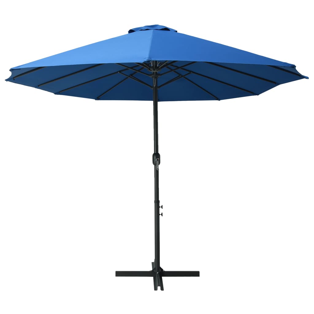 vidaXL Umbrelă soare exterior cu stâlp aluminiu, albastru, 460x270 cm vidaXL Umbrelă soare exterior cu stâlp aluminiu, albastru, 460x270 cm