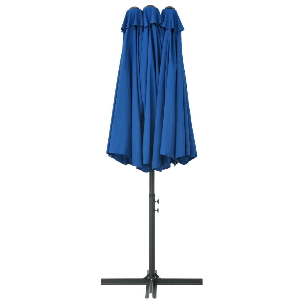 vidaXL Umbrelă soare exterior cu stâlp aluminiu, albastru, 460x270 cm vidaXL Umbrelă soare exterior cu stâlp aluminiu, albastru, 460x270 cm
