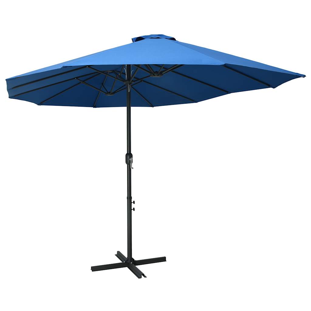 vidaXL Umbrelă soare exterior cu stâlp aluminiu, albastru, 460x270 cm vidaXL Umbrelă soare exterior cu stâlp aluminiu, albastru, 460x270 cm