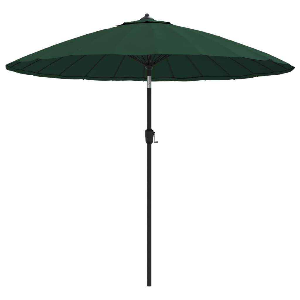 vidaXL Umbrelă de soare de exterior, stâlp aluminiu, verde, 270 cm