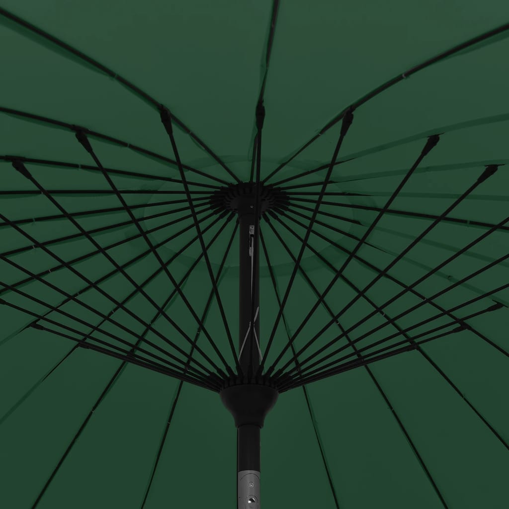 vidaXL Umbrelă de soare de exterior, stâlp aluminiu, verde, 270 cm
