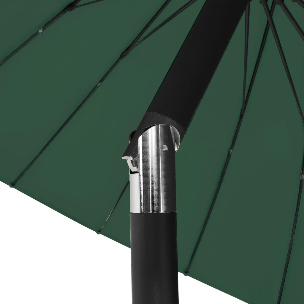 vidaXL Umbrelă de soare de exterior, stâlp aluminiu, verde, 270 cm