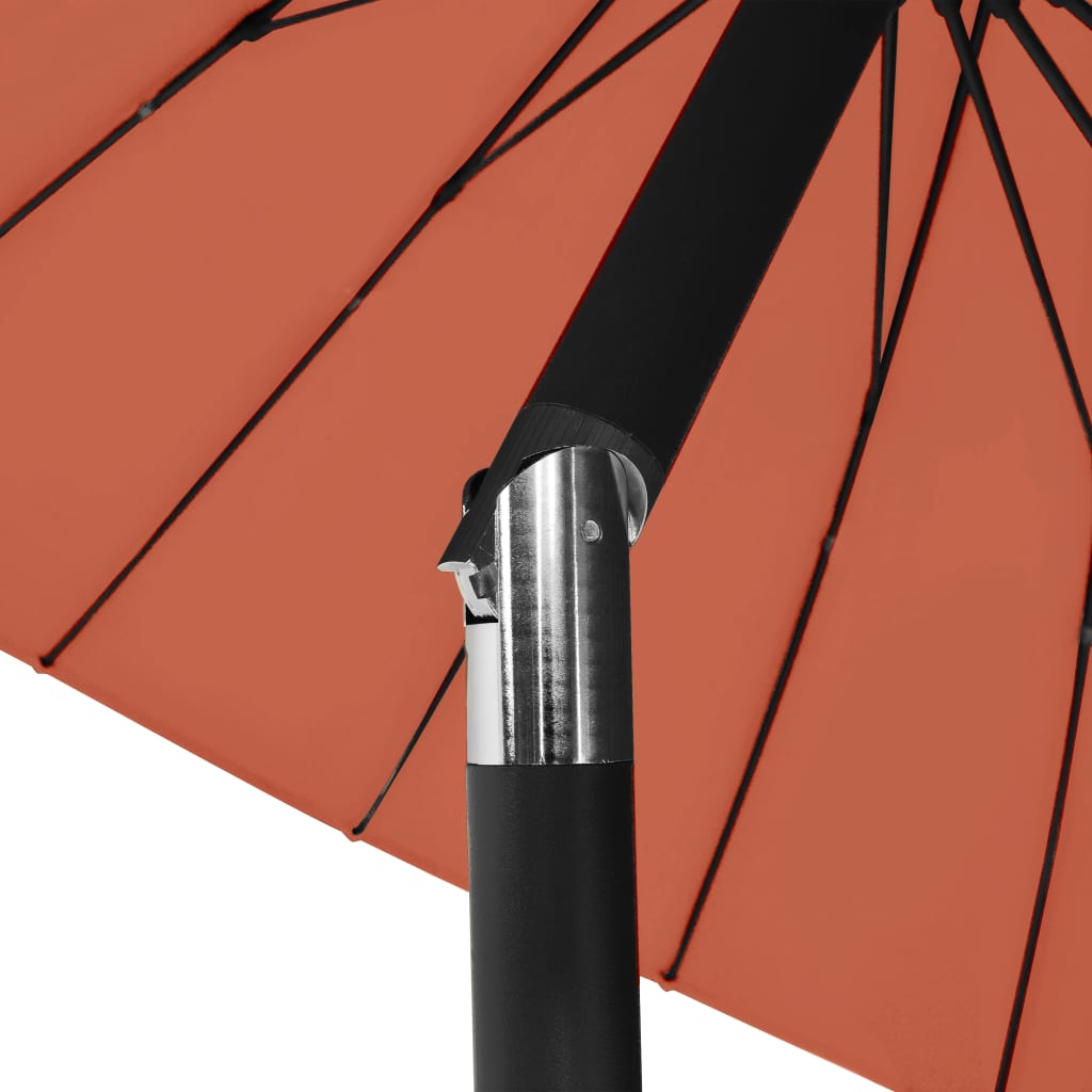 vidaXL Umbrelă de soare de exterior, stâlp aluminiu, cărămiziu, 270 cm