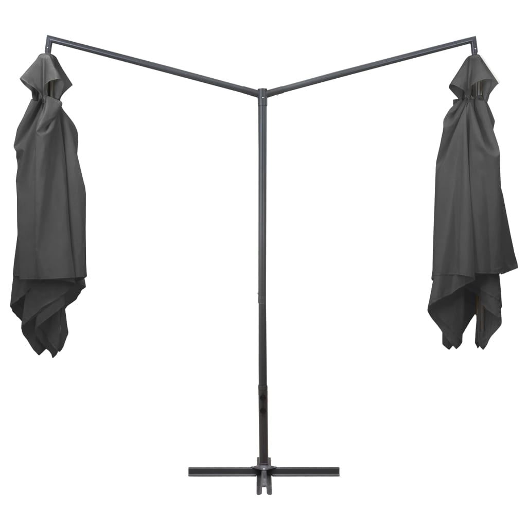 vidaXL Umbrelă de soare cu stâlp din oțel, antracit, 250x250 cm