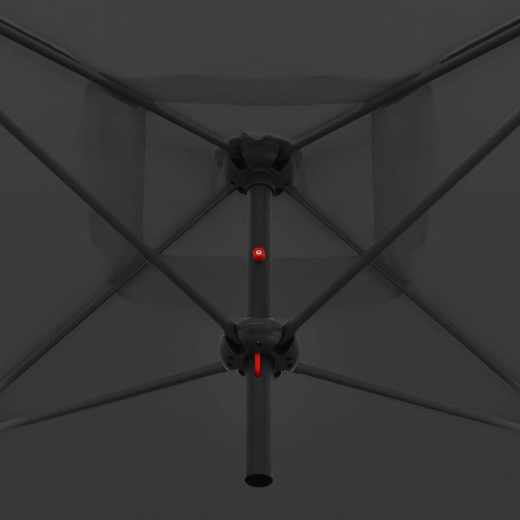 vidaXL Umbrelă de soare cu stâlp din oțel, antracit, 250x250 cm