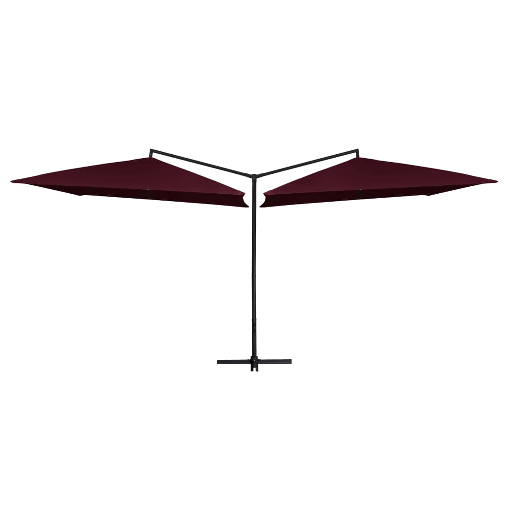 vidaXL Umbrelă de soare dublă, stâlp din oțel, roșu bordo, 250x250 cm vidaXL Umbrelă de soare dublă, stâlp din oțel, roșu bordo, 250x250 cm