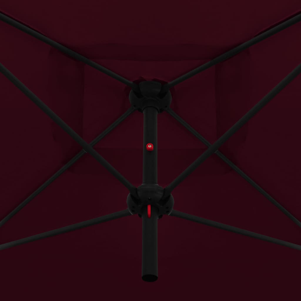 vidaXL Umbrelă de soare dublă, stâlp din oțel, roșu bordo, 250x250 cm vidaXL Umbrelă de soare dublă, stâlp din oțel, roșu bordo, 250x250 cm