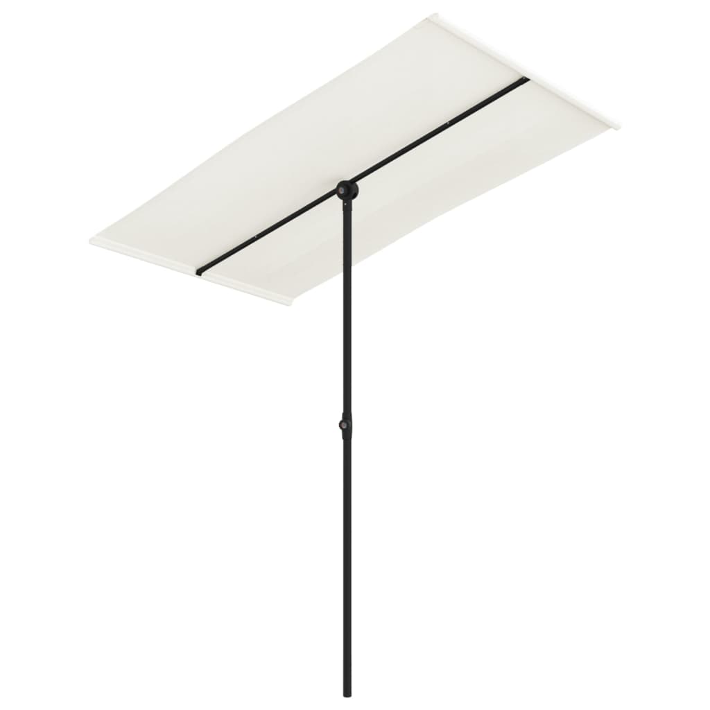 vidaXL Umbrelă de soare grădină stâlp aluminiu alb nisipiu 180x110 cm vidaXL Umbrelă de soare grădină stâlp aluminiu alb nisipiu 180x110 cm