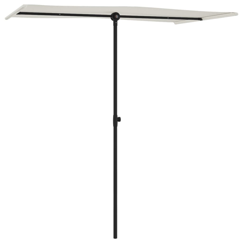 vidaXL Umbrelă de soare grădină stâlp aluminiu alb nisipiu 180x110 cm vidaXL Umbrelă de soare grădină stâlp aluminiu alb nisipiu 180x110 cm