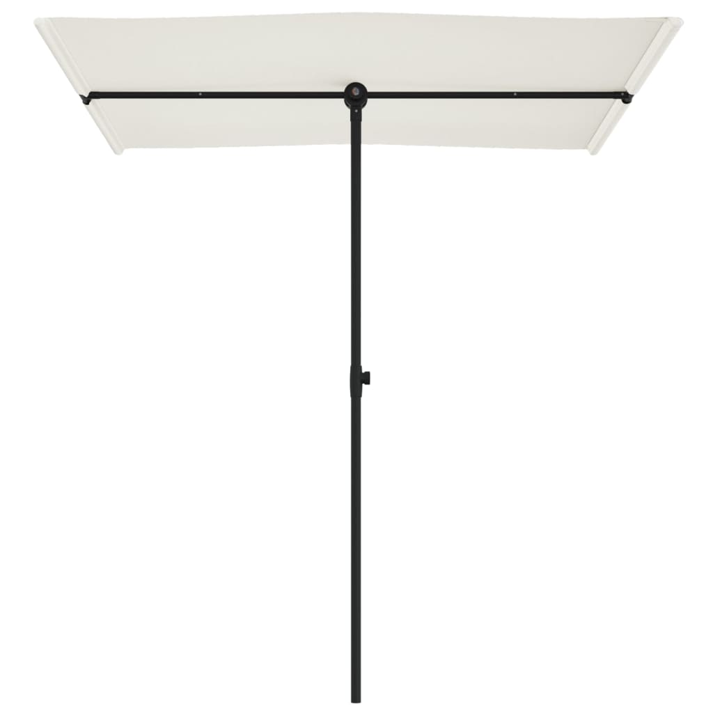 vidaXL Umbrelă de soare grădină stâlp aluminiu alb nisipiu 180x110 cm vidaXL Umbrelă de soare grădină stâlp aluminiu alb nisipiu 180x110 cm