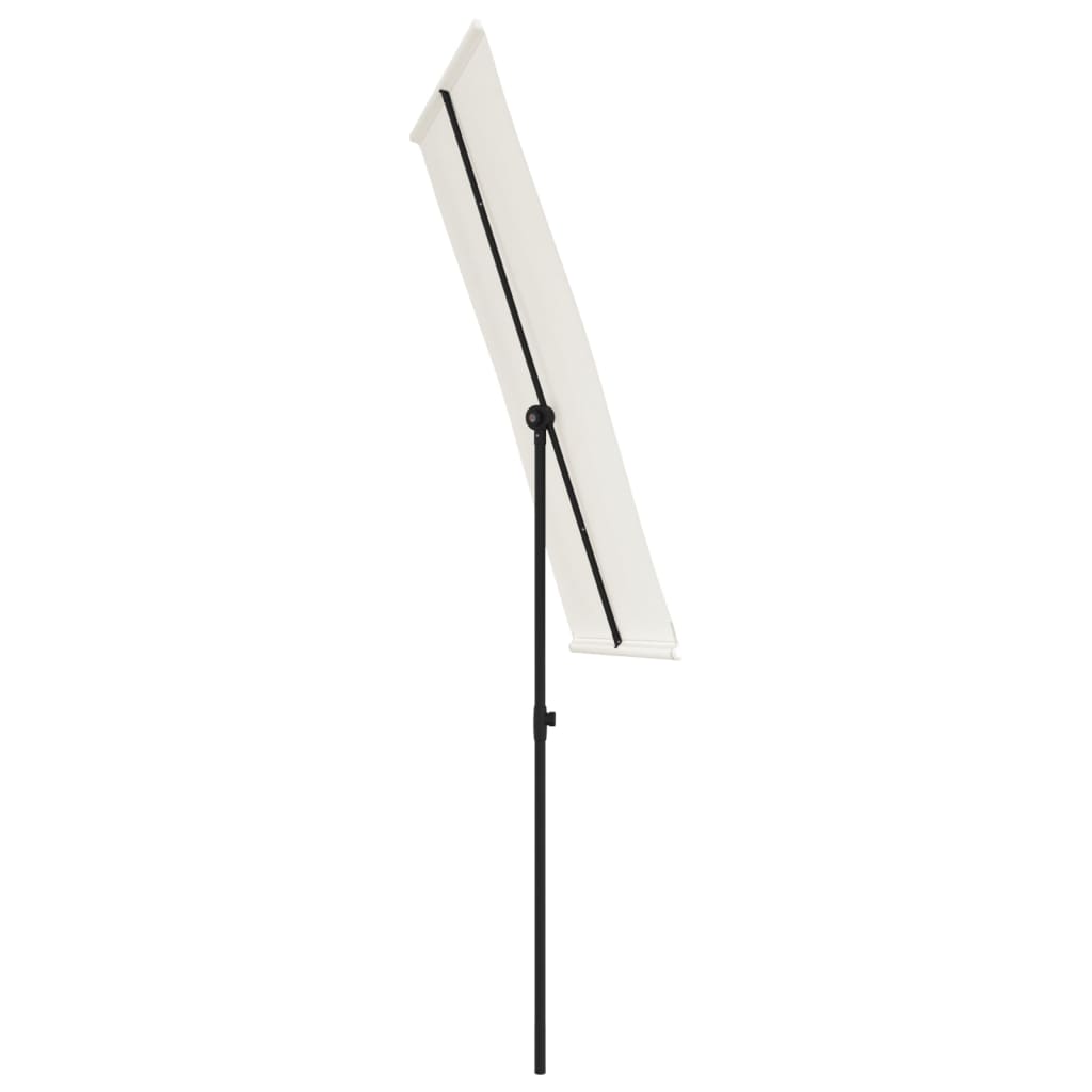 vidaXL Umbrelă de soare grădină stâlp aluminiu alb nisipiu 180x110 cm vidaXL Umbrelă de soare grădină stâlp aluminiu alb nisipiu 180x110 cm