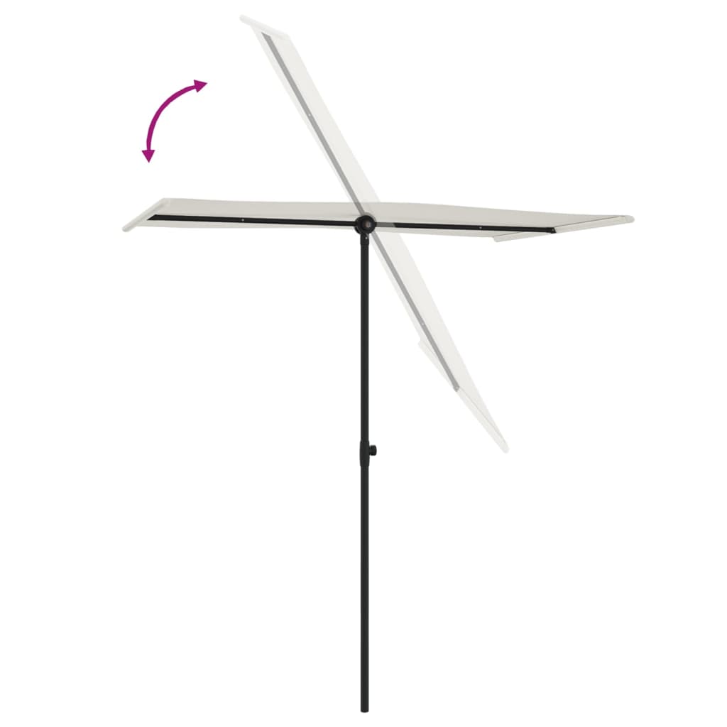 vidaXL Umbrelă de soare grădină stâlp aluminiu alb nisipiu 180x110 cm vidaXL Umbrelă de soare grădină stâlp aluminiu alb nisipiu 180x110 cm