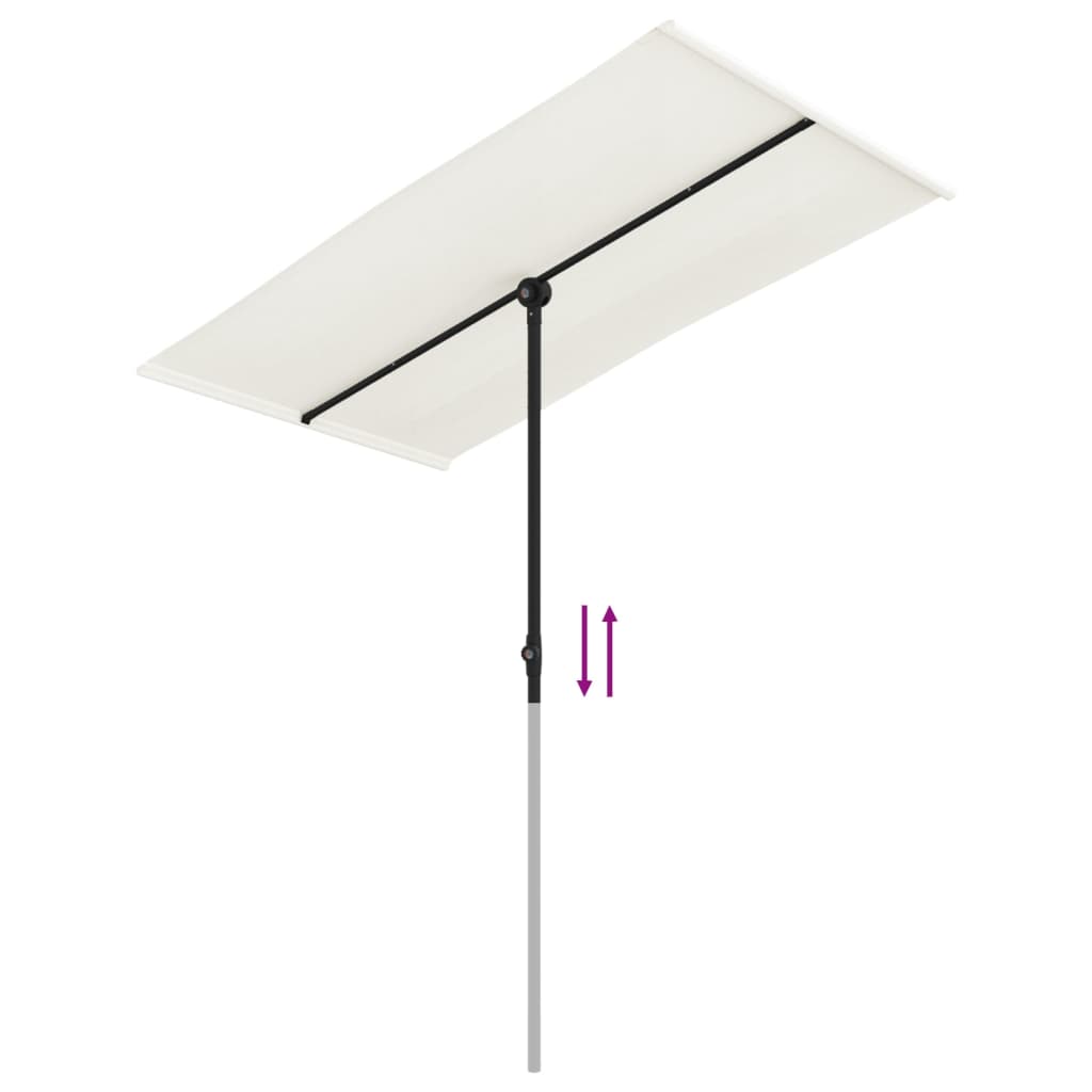 vidaXL Umbrelă de soare grădină stâlp aluminiu alb nisipiu 180x110 cm vidaXL Umbrelă de soare grădină stâlp aluminiu alb nisipiu 180x110 cm
