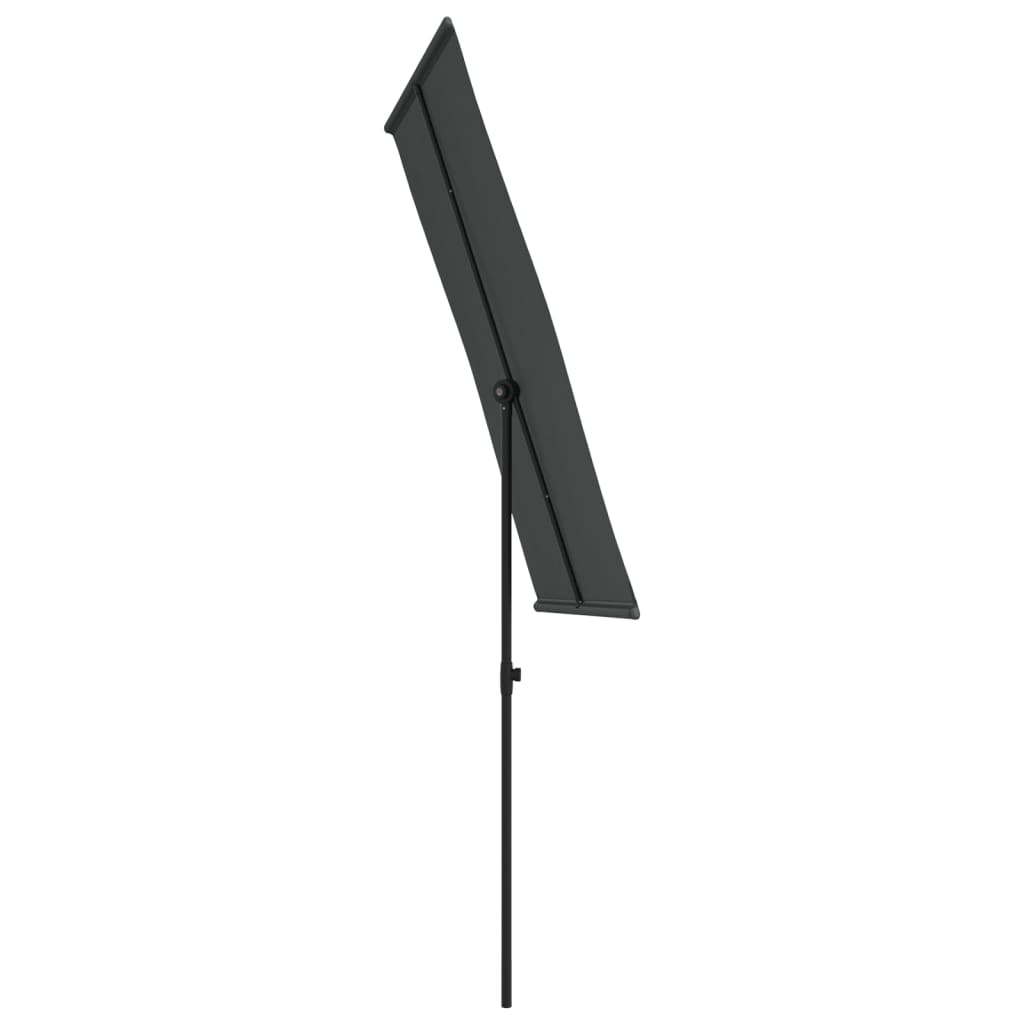 vidaXL Umbrelă de soare exterior, stâlp aluminiu, antracit, 180x110 cm