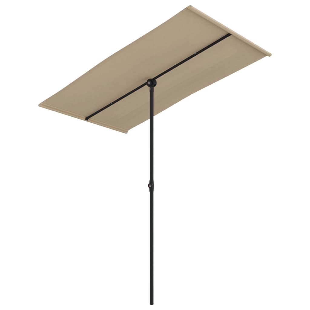 vidaXL Umbrelă de soare de grădină, stâlp aluminiu, taupe, 180x110 cm vidaXL Umbrelă de soare de grădină, stâlp aluminiu, taupe, 180x110 cm