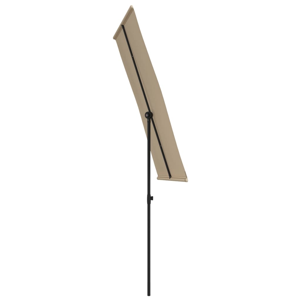 vidaXL Umbrelă de soare de grădină, stâlp aluminiu, taupe, 180x110 cm vidaXL Umbrelă de soare de grădină, stâlp aluminiu, taupe, 180x110 cm