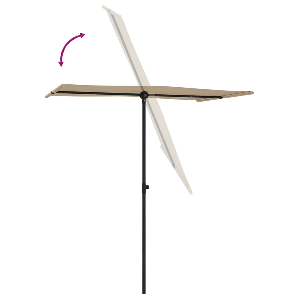 vidaXL Umbrelă de soare de grădină, stâlp aluminiu, taupe, 180x110 cm vidaXL Umbrelă de soare de grădină, stâlp aluminiu, taupe, 180x110 cm