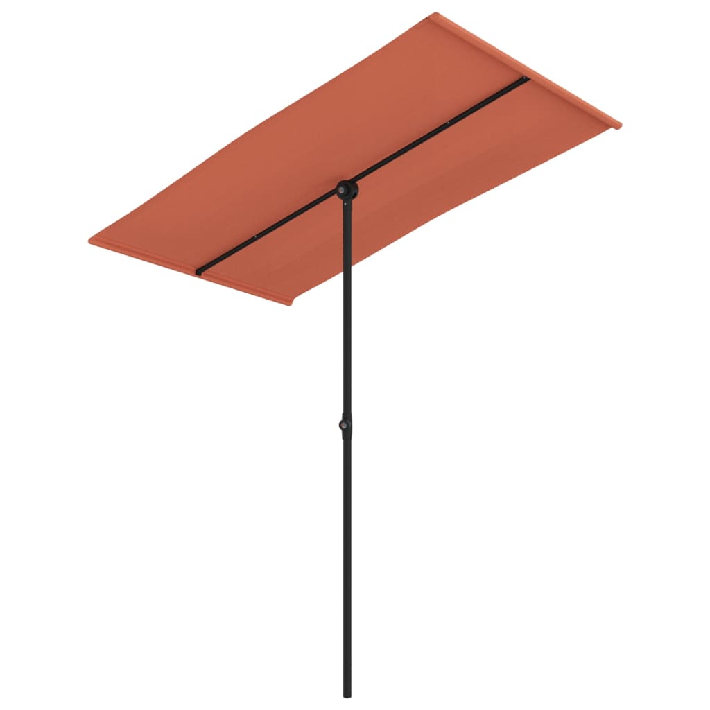 vidaXL Umbrelă de soare exterior cu stâlp aluminiu cărămiziu 180x110cm vidaXL Umbrelă de soare exterior cu stâlp aluminiu cărămiziu 180x110cm