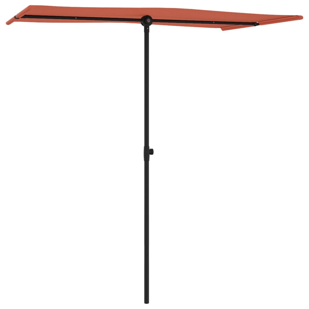 vidaXL Umbrelă de soare exterior cu stâlp aluminiu cărămiziu 180x110cm vidaXL Umbrelă de soare exterior cu stâlp aluminiu cărămiziu 180x110cm
