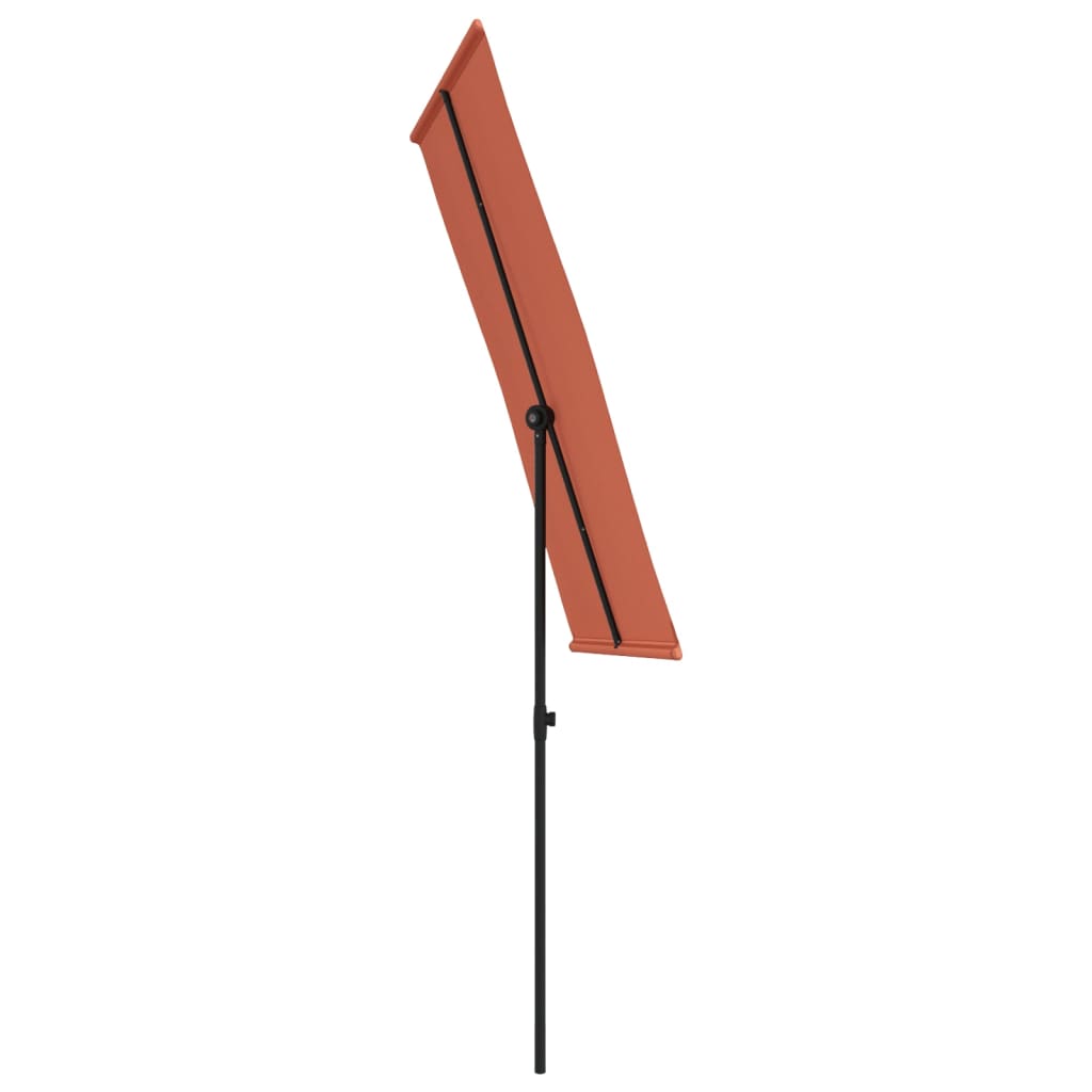 vidaXL Umbrelă de soare exterior cu stâlp aluminiu cărămiziu 180x110cm vidaXL Umbrelă de soare exterior cu stâlp aluminiu cărămiziu 180x110cm