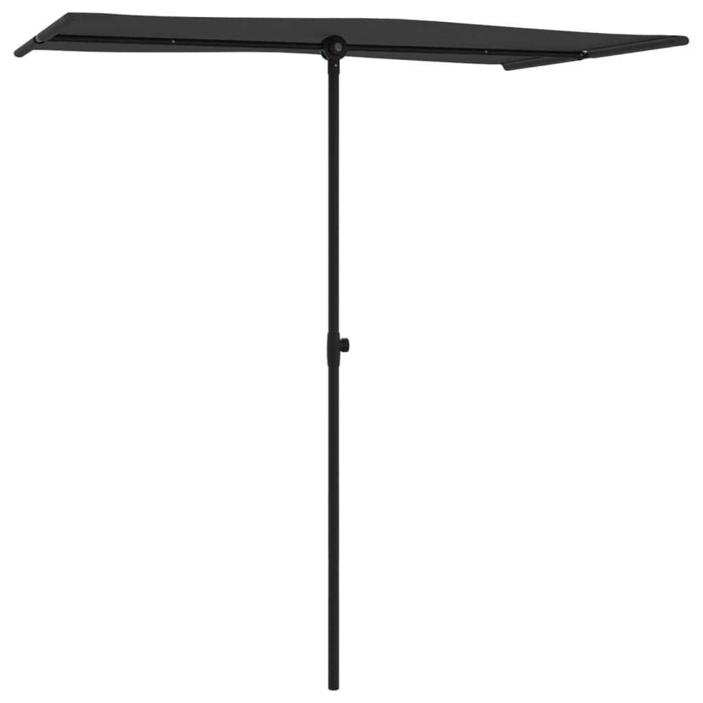vidaXL Umbrelă de soare de grădină, stâlp aluminiu, negru, 180x110 cm vidaXL Umbrelă de soare de grădină, stâlp aluminiu, negru, 180x110 cm