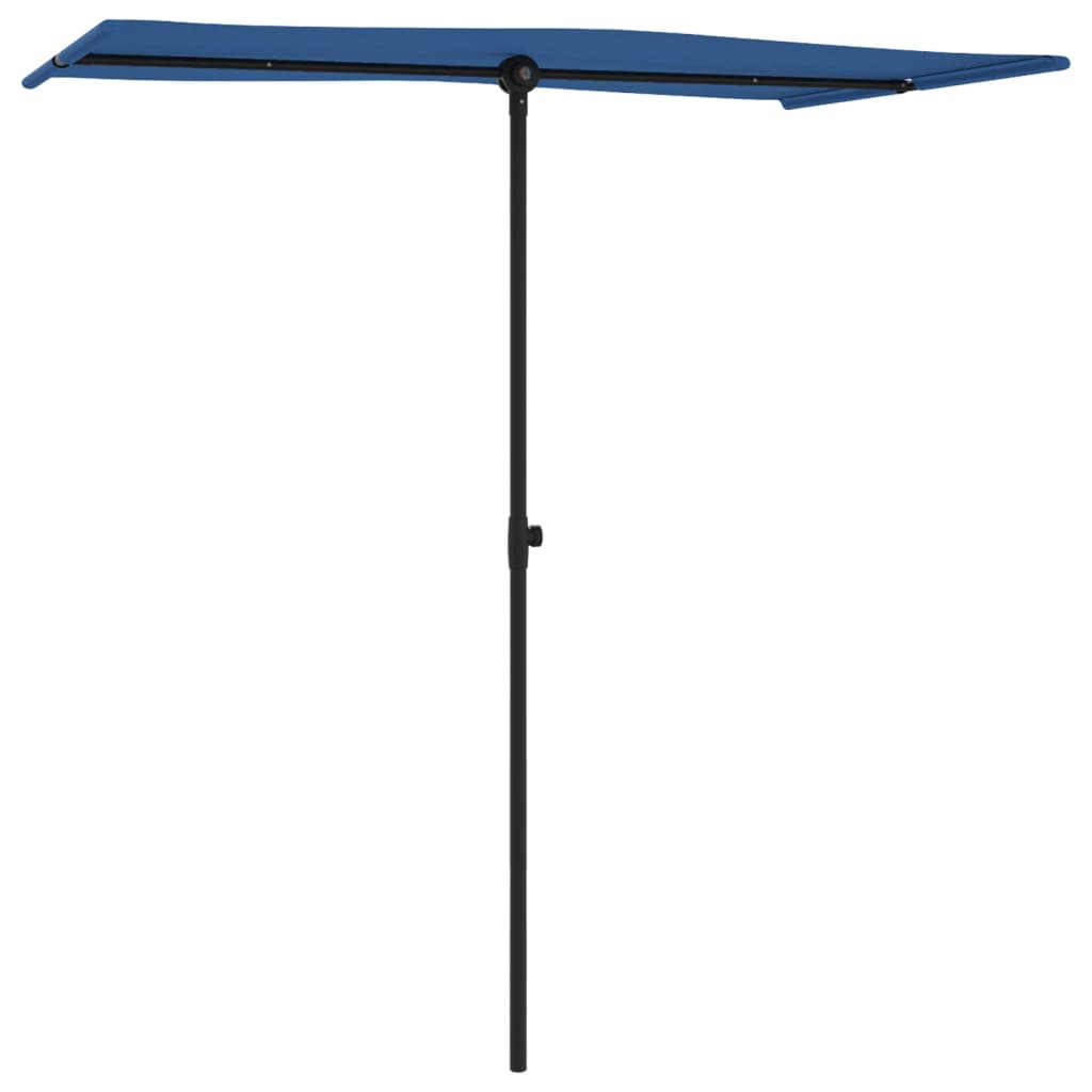 vidaXL Umbrelă soare de grădină stâlp aluminiu albastru azur 180x110cm vidaXL Umbrelă soare de grădină stâlp aluminiu albastru azur 180x110cm