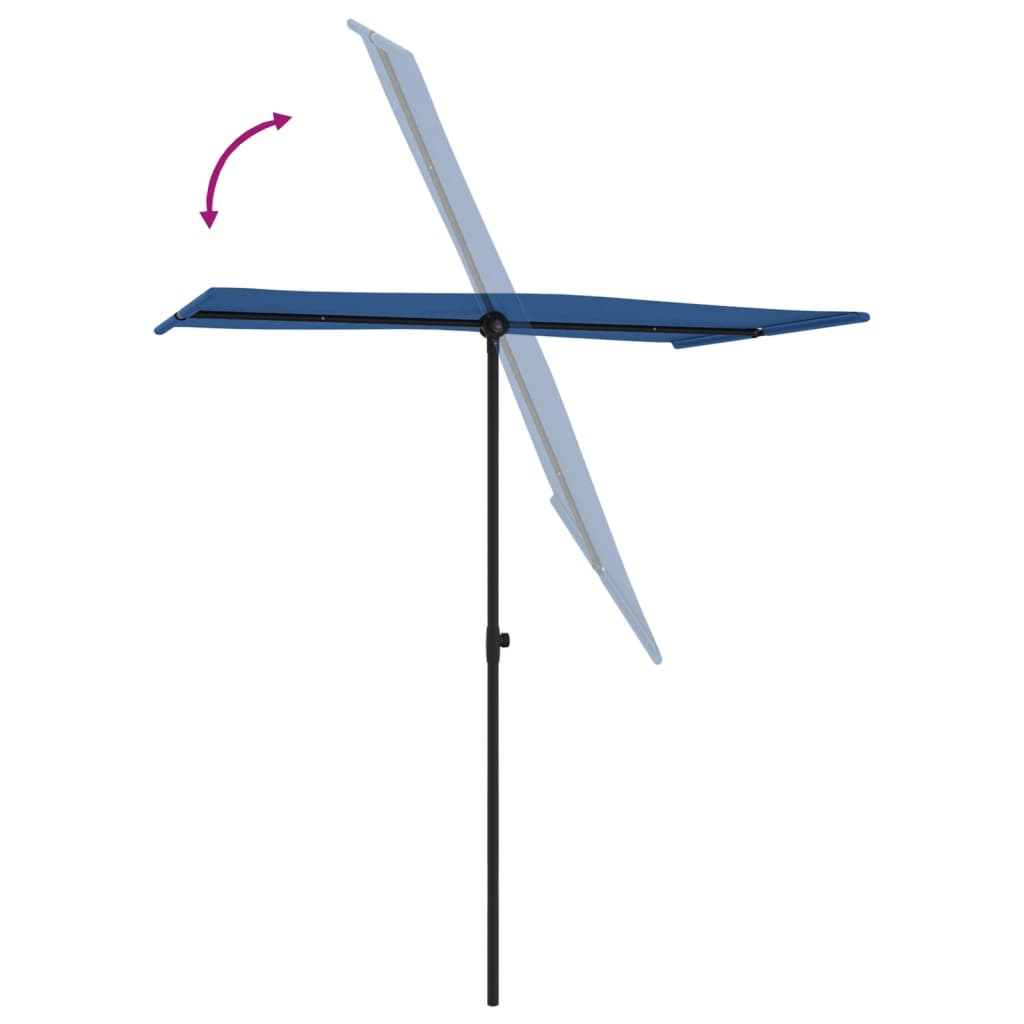vidaXL Umbrelă soare de grădină stâlp aluminiu albastru azur 180x110cm vidaXL Umbrelă soare de grădină stâlp aluminiu albastru azur 180x110cm