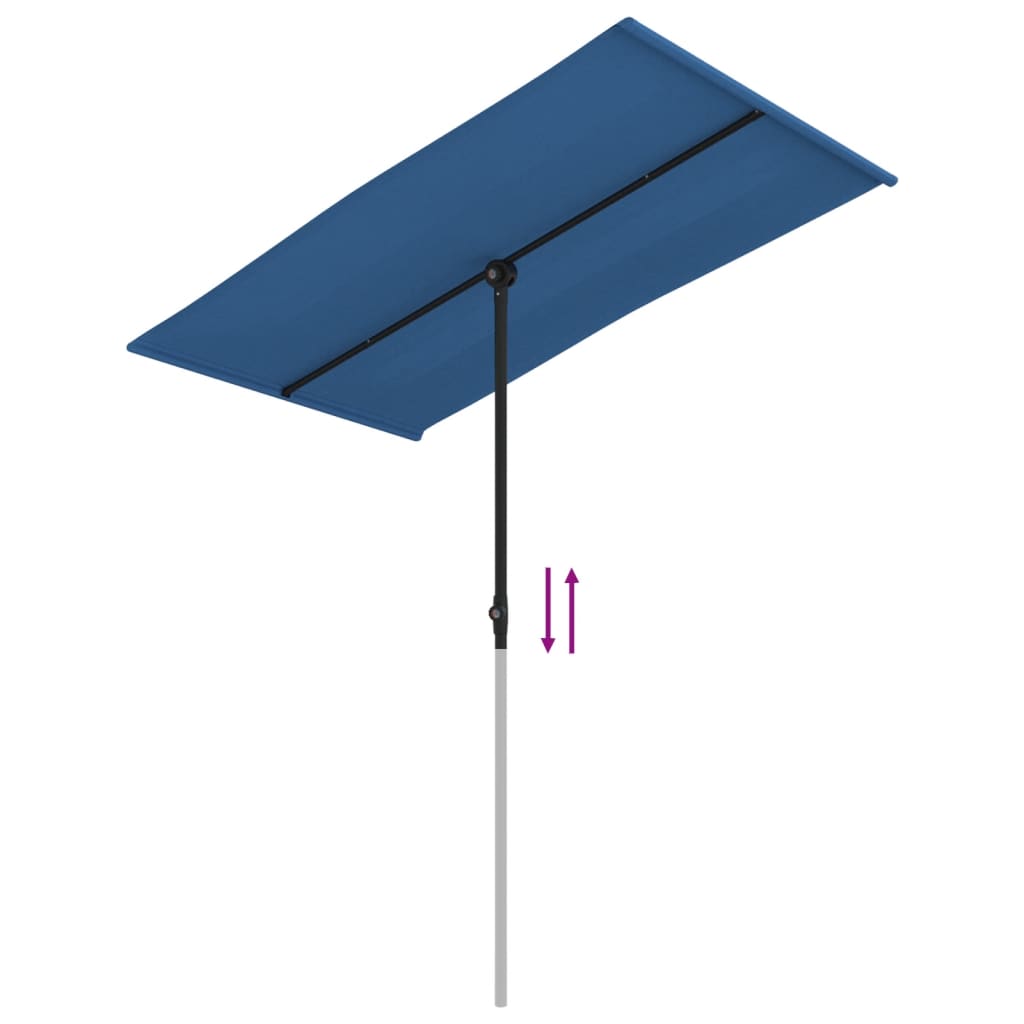 vidaXL Umbrelă soare de grădină stâlp aluminiu albastru azur 180x110cm vidaXL Umbrelă soare de grădină stâlp aluminiu albastru azur 180x110cm