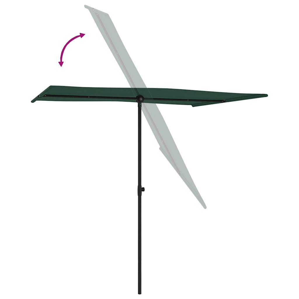 vidaXL Umbrelă de soare de grădină, stâlp aluminiu, verde, 2x1,5 cm vidaXL Umbrelă de soare de grădină, stâlp aluminiu, verde, 2x1,5 cm
