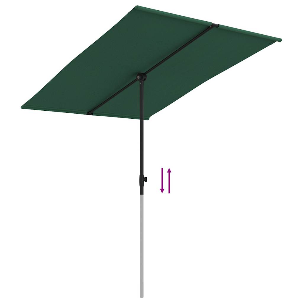 vidaXL Umbrelă de soare de grădină, stâlp aluminiu, verde, 2x1,5 cm vidaXL Umbrelă de soare de grădină, stâlp aluminiu, verde, 2x1,5 cm