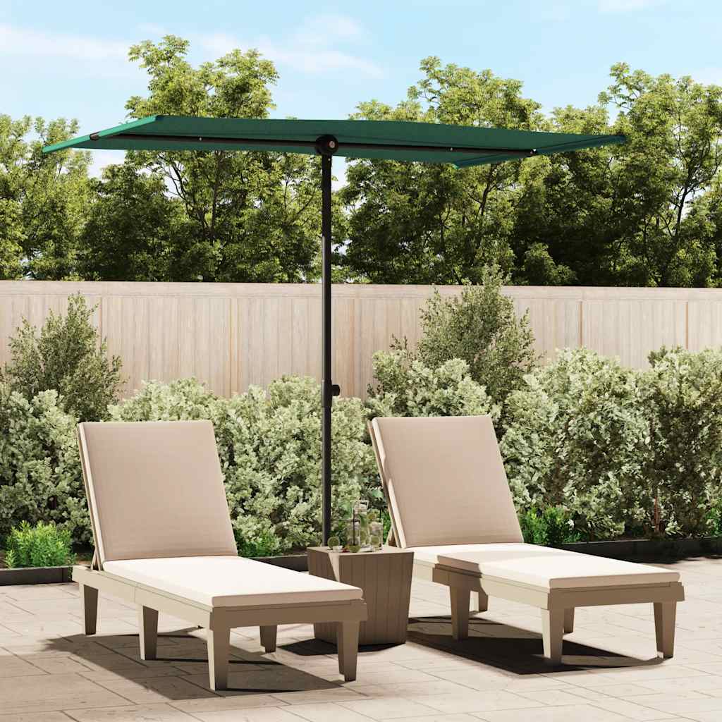 vidaXL Umbrelă de soare de grădină, stâlp aluminiu, verde, 2x1,5 cm vidaXL Umbrelă de soare de grădină, stâlp aluminiu, verde, 2x1,5 cm