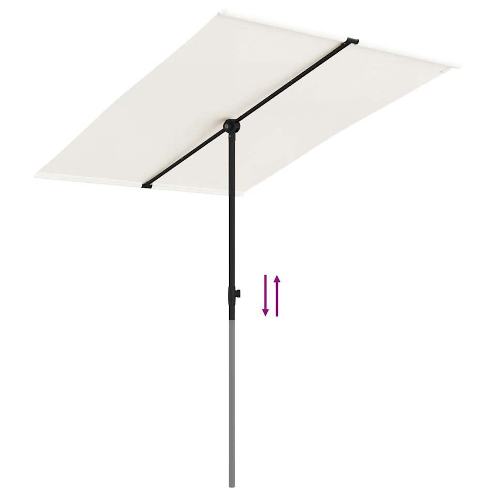 vidaXL Umbrelă de soare de grădină stâlp aluminiu alb nisipiu 2x1,5 m vidaXL Umbrelă de soare de grădină stâlp aluminiu alb nisipiu 2x1,5 m