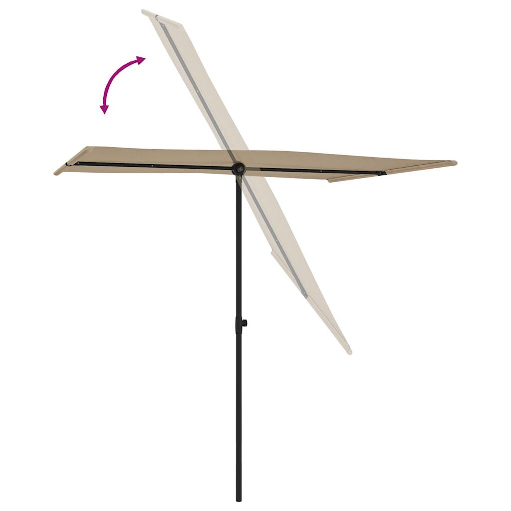 vidaXL Umbrelă de soare de grădină, stâlp aluminiu, taupe, 2x1,5 cm vidaXL Umbrelă de soare de grădină, stâlp aluminiu, taupe, 2x1,5 cm