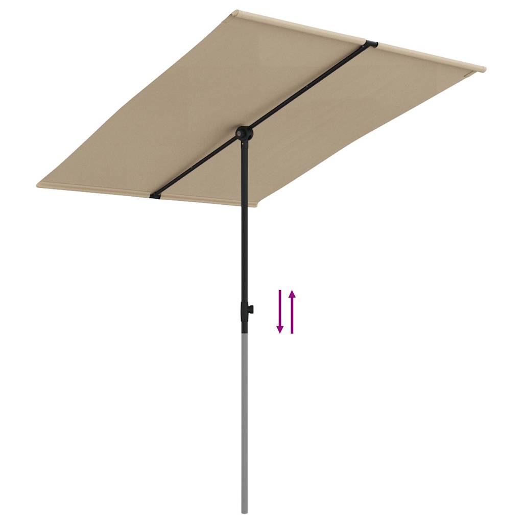 vidaXL Umbrelă de soare de grădină, stâlp aluminiu, taupe, 2x1,5 cm vidaXL Umbrelă de soare de grădină, stâlp aluminiu, taupe, 2x1,5 cm