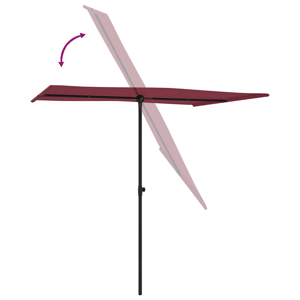 vidaXL Umbrelă de soare de exterior, stâlp aluminiu, bordo, 2x1,5 cm vidaXL Umbrelă de soare de exterior, stâlp aluminiu, bordo, 2x1,5 cm