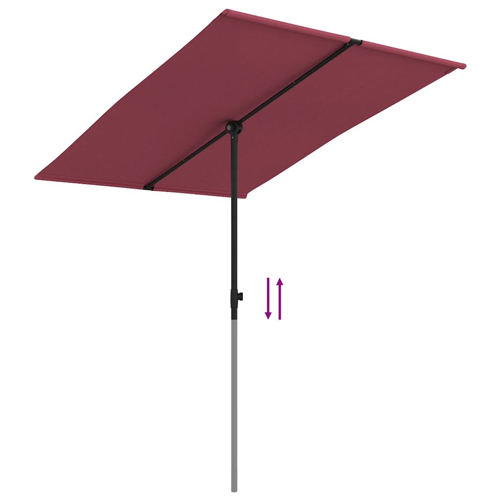 vidaXL Umbrelă de soare de exterior, stâlp aluminiu, bordo, 2x1,5 cm vidaXL Umbrelă de soare de exterior, stâlp aluminiu, bordo, 2x1,5 cm