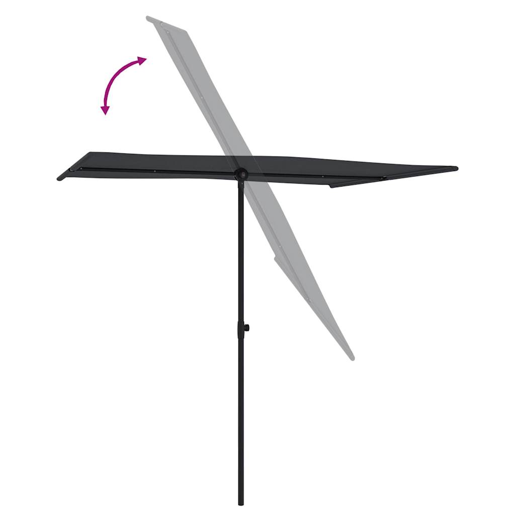 vidaXL Umbrelă de soare de grădină, stâlp aluminiu, negru, 2x1,5 cm vidaXL Umbrelă de soare de grădină, stâlp aluminiu, negru, 2x1,5 cm