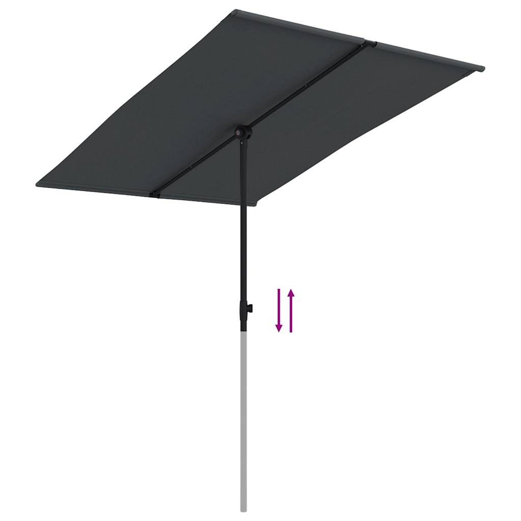 vidaXL Umbrelă de soare de grădină, stâlp aluminiu, negru, 2x1,5 cm vidaXL Umbrelă de soare de grădină, stâlp aluminiu, negru, 2x1,5 cm
