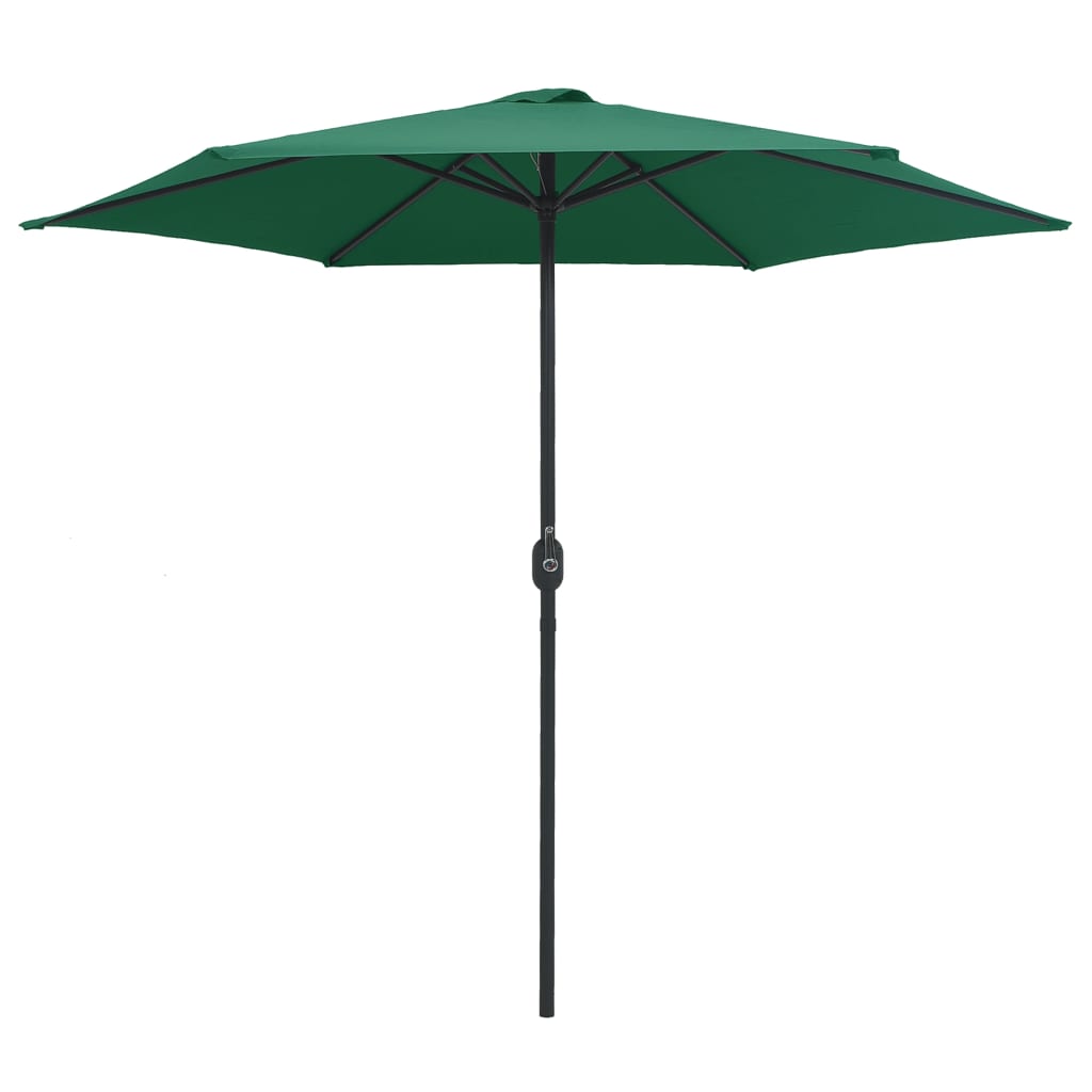 vidaXL Umbrelă de soare cu stâlp din aluminiu, verde, 270x246 cm