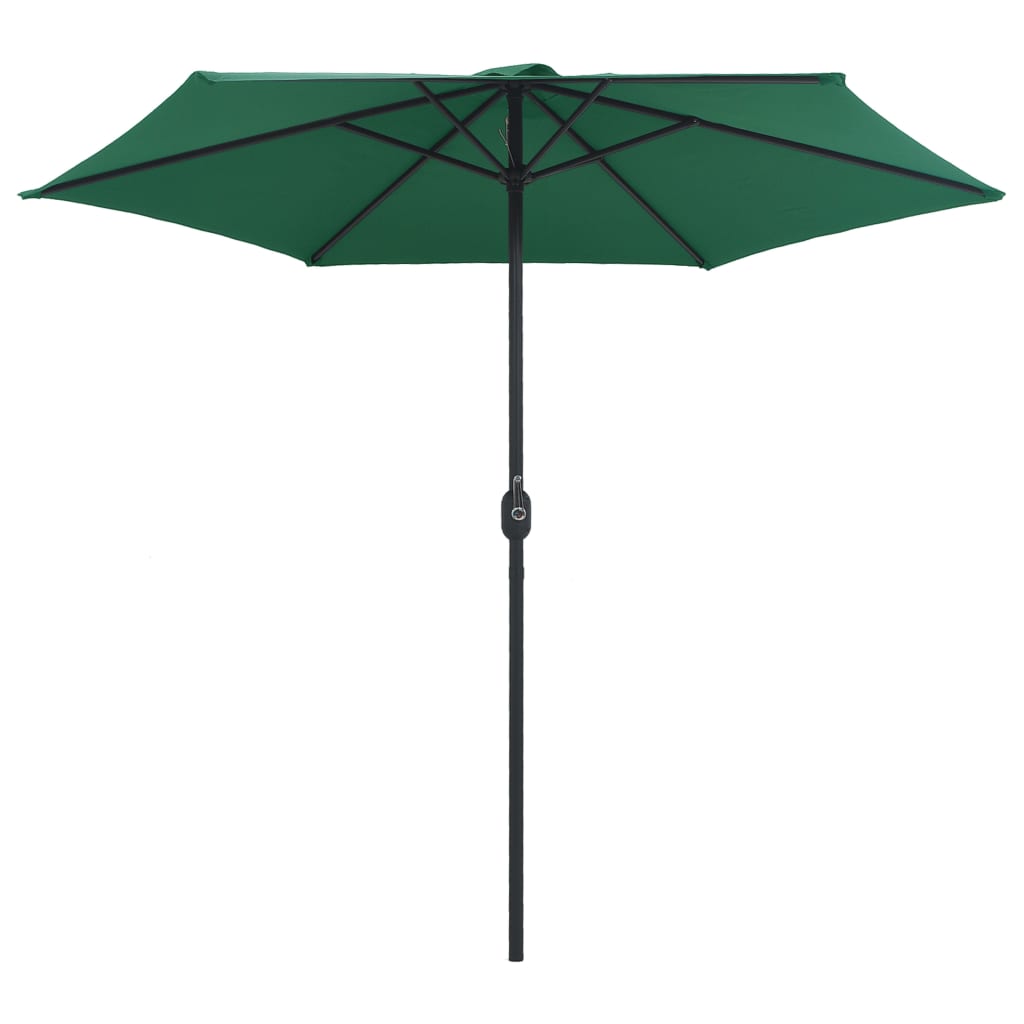 vidaXL Umbrelă de soare cu stâlp din aluminiu, verde, 270x246 cm