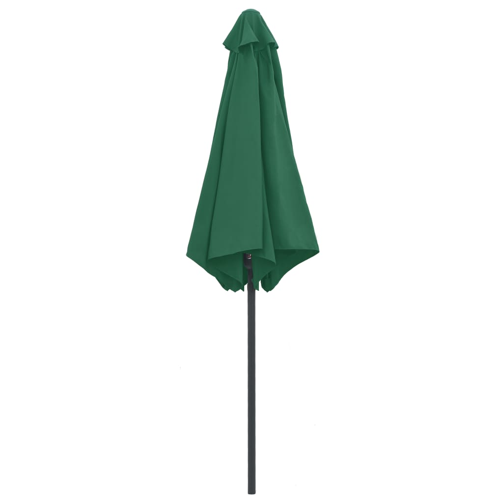 vidaXL Umbrelă de soare cu stâlp din aluminiu, verde, 270x246 cm