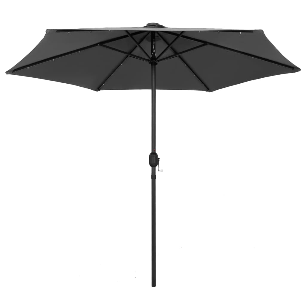 vidaXL Umbrelă de soare cu LED-uri, stâlp aluminiu, antracit, 270 cm vidaXL Umbrelă de soare cu LED-uri, stâlp aluminiu, antracit, 270 cm