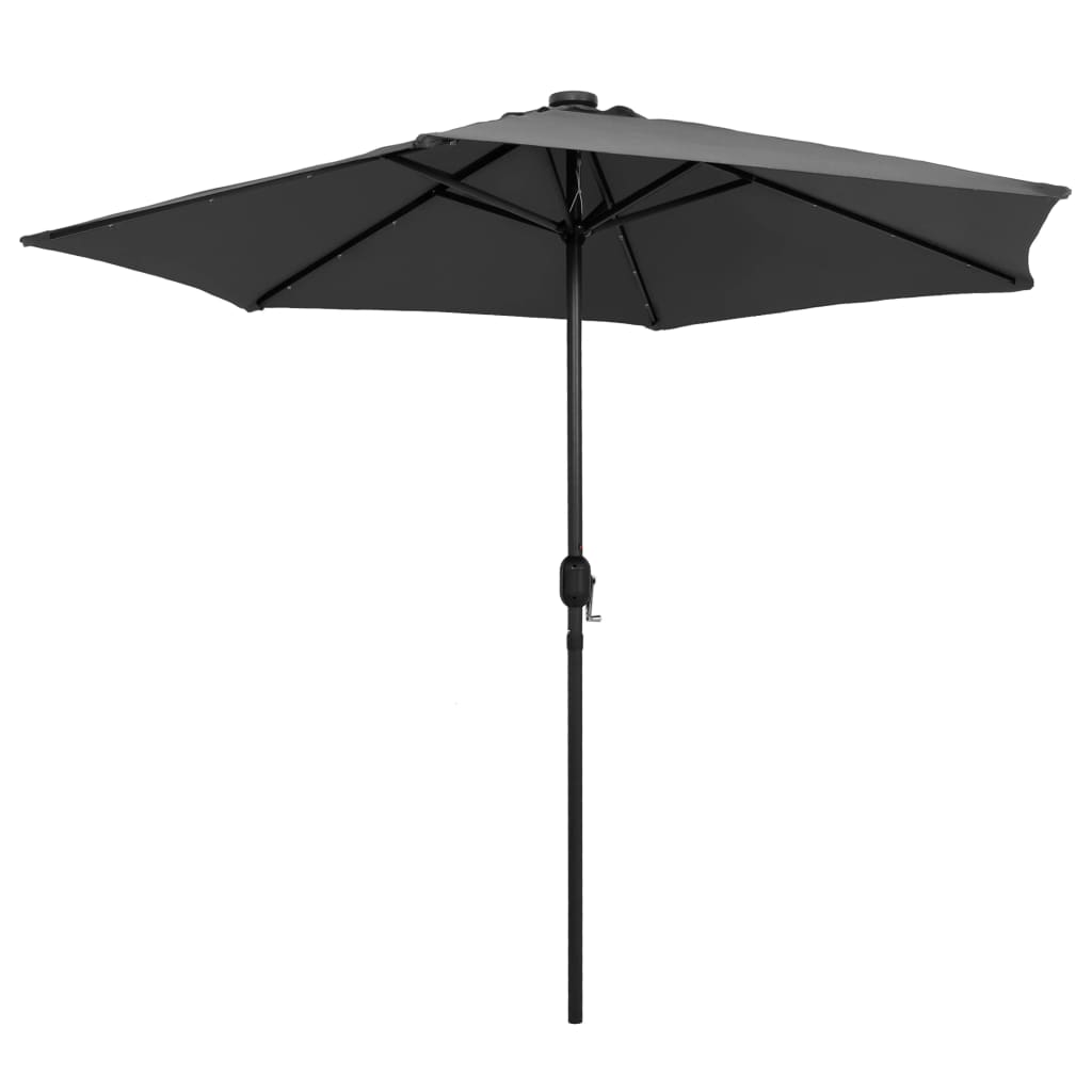 vidaXL Umbrelă de soare cu LED-uri, stâlp aluminiu, antracit, 270 cm vidaXL Umbrelă de soare cu LED-uri, stâlp aluminiu, antracit, 270 cm