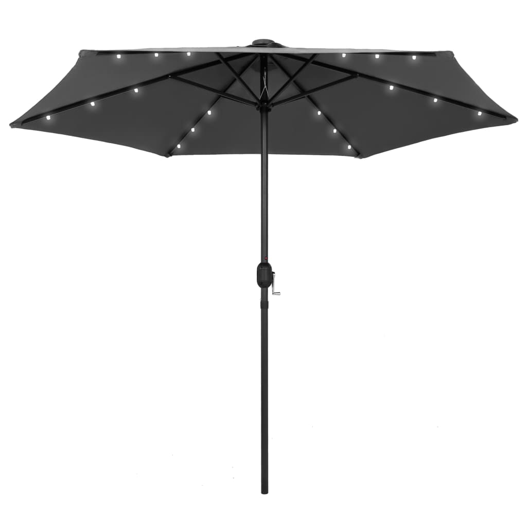 vidaXL Umbrelă de soare cu LED-uri, stâlp aluminiu, antracit, 270 cm vidaXL Umbrelă de soare cu LED-uri, stâlp aluminiu, antracit, 270 cm