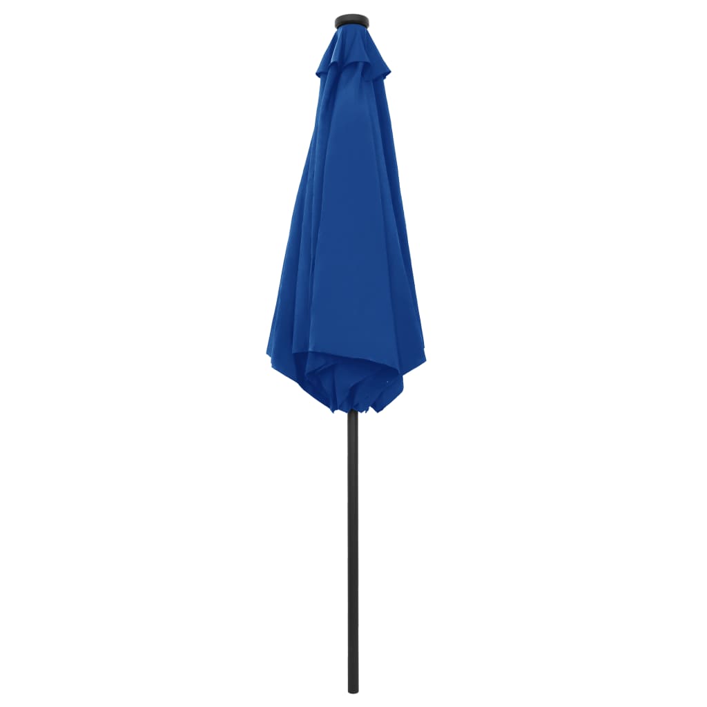 vidaXL Umbrelă de soare cu LED-uri, stâlp din aluminiu, azuriu, 270 cm vidaXL Umbrelă de soare cu LED-uri, stâlp din aluminiu, azuriu, 270 cm