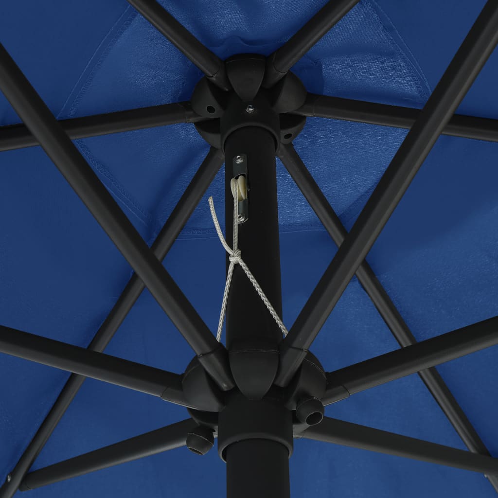 vidaXL Umbrelă de soare cu LED-uri, stâlp din aluminiu, azuriu, 270 cm vidaXL Umbrelă de soare cu LED-uri, stâlp din aluminiu, azuriu, 270 cm