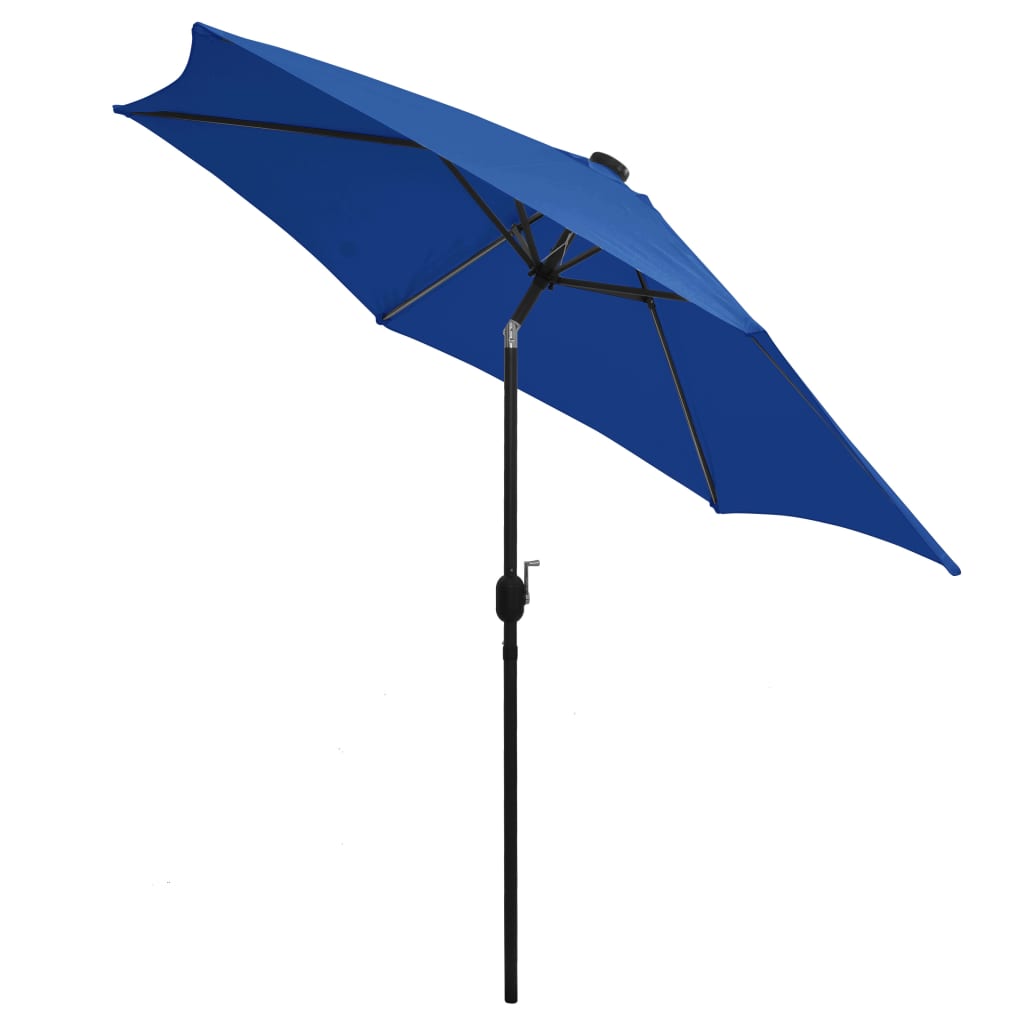 vidaXL Umbrelă de soare cu LED-uri, stâlp din aluminiu, azuriu, 300 cm vidaXL Umbrelă de soare cu LED-uri, stâlp din aluminiu, azuriu, 300 cm