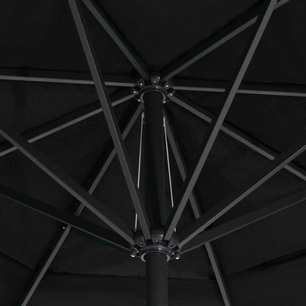 vidaXL Umbrelă de soare de grădină, stâlp din aluminiu, negru, 500 cm vidaXL Umbrelă de soare de grădină, stâlp din aluminiu, negru, 500 cm