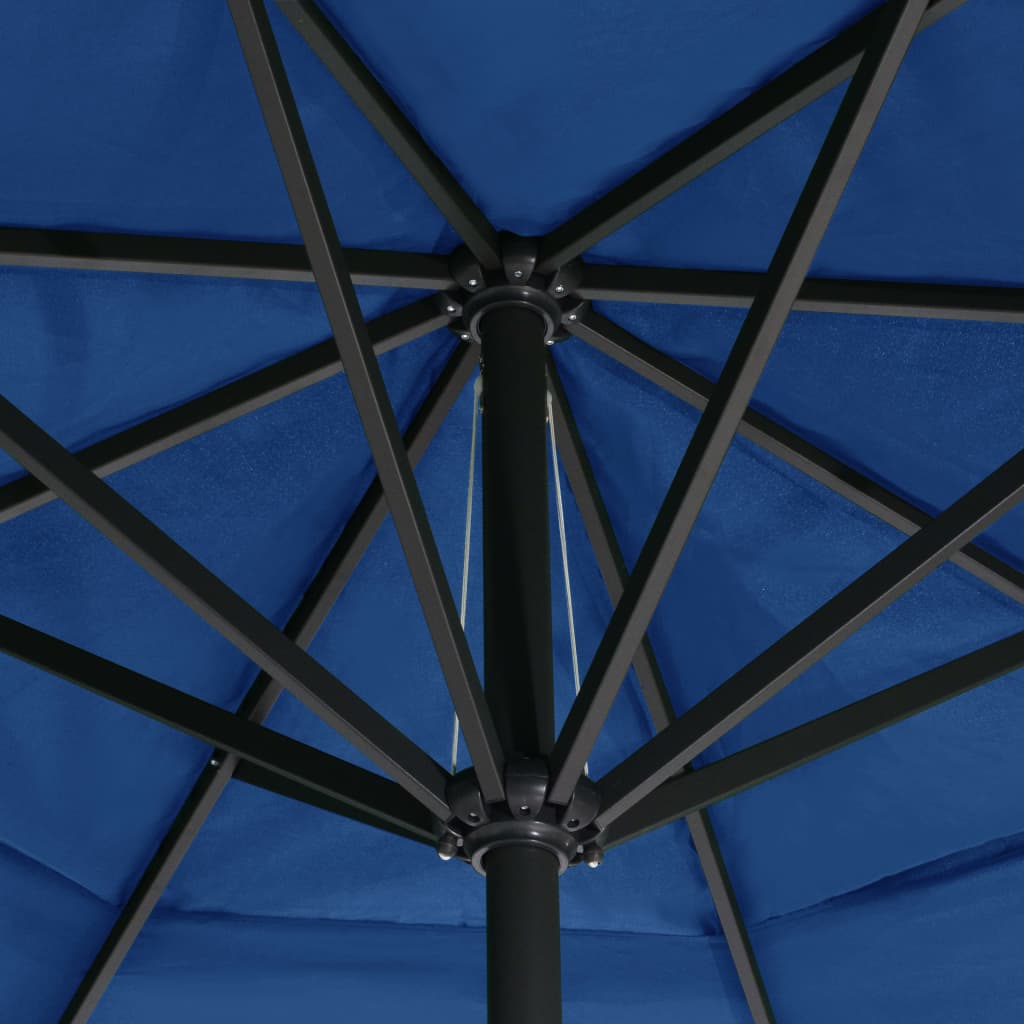 vidaXL Umbrelă soare de grădină, stâlp aluminiu albastru azur 500 cm