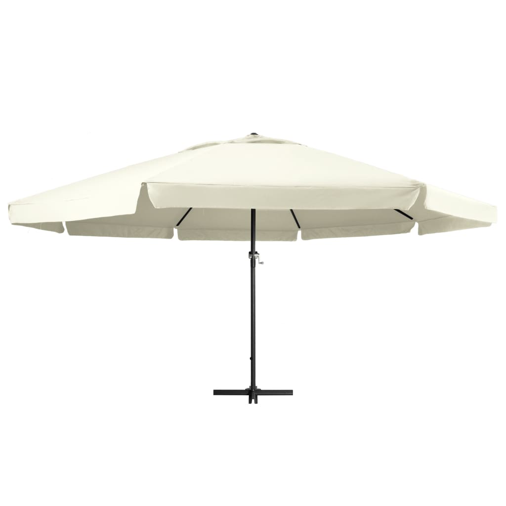 vidaXL Umbrelă de soare de grădină, stâlp aluminiu alb nisipiu 600 cm vidaXL Umbrelă de soare de grădină, stâlp aluminiu alb nisipiu 600 cm